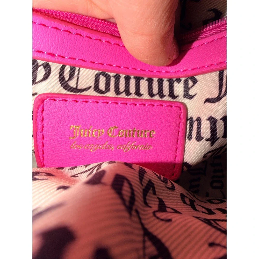 Juicy Couture Crossbody Bag Women Pink Quilted Heart Camera Bag OS